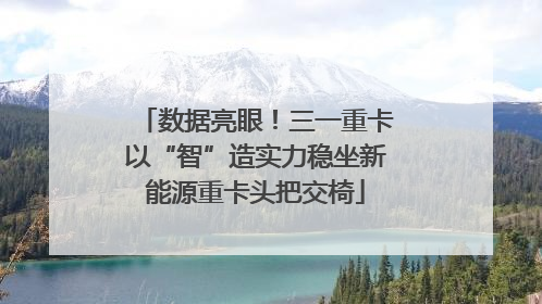 数据亮眼！三一重卡以“智”造实力稳坐新能源重卡头把交椅