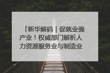 新华解码｜促就业强产业！权威部门解析人力资源服务业与制造业融合发展试点