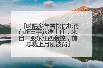 时隔多年雪松信托再有新董事获准上任，来自二股东江西金控，前总裁上月刚被罚