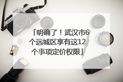 明确了！武汉市6个远城区享有这12个事项定价权限