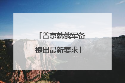 普京就俄军备提出最新要求