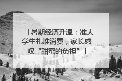 暑期经济升温：准大学生扎堆消费，家长感叹“甜蜜的负担”