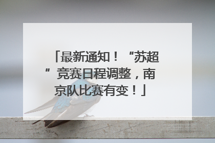 最新通知！“苏超”竞赛日程调整，南京队比赛有变！