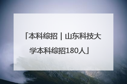 本科综招｜山东科技大学本科综招180人