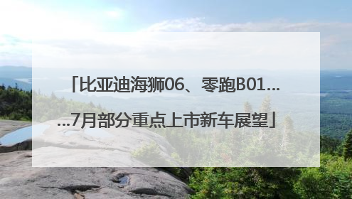 比亚迪海狮06、零跑B01……7月部分重点上市新车展望