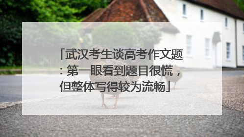 武汉考生谈高考作文题：第一眼看到题目很慌，但整体写得较为流畅