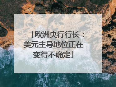 欧洲央行行长：美元主导地位正在变得不确定