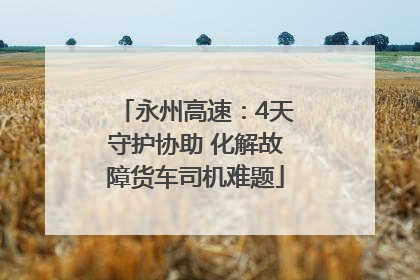 永州高速：4天守护协助 化解故障货车司机难题