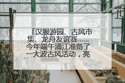 汉服游园、古风市集、龙舟友谊赛……今年端午浦江准备了一大波古风活动，亮点抢先知→