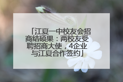 江夏一中校友会招商结硕果：两校友受聘招商大使，4企业与江夏合作签约