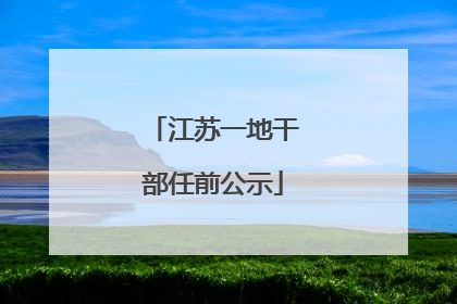 江苏一地干部任前公示