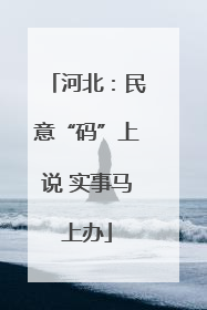 河北：民意“码”上说 实事马上办