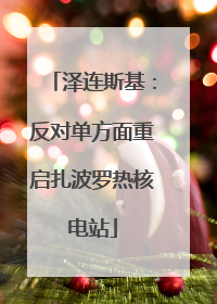 泽连斯基：反对单方面重启扎波罗热核电站