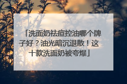 洗面奶祛痘控油哪个牌子好？油光暗沉退散！这十款洗面奶被夸爆