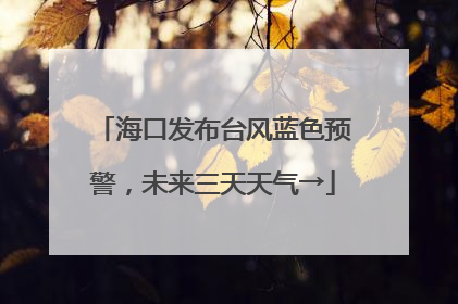 海口发布台风蓝色预警，未来三天天气→