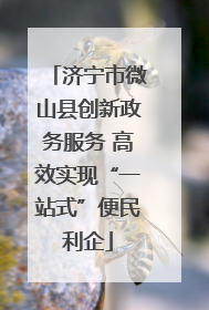 济宁市微山县创新政务服务 高效实现“一站式”便民利企