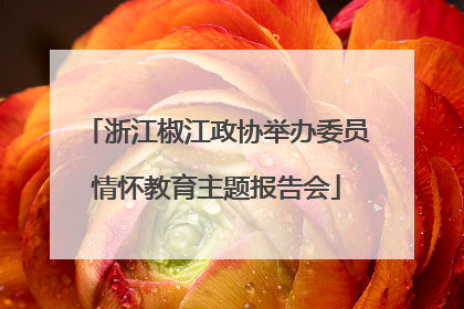 浙江椒江政协举办委员情怀教育主题报告会