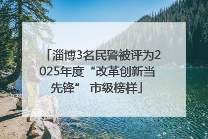 淄博3名民警被评为2025年度“改革创新当先锋” 市级榜样