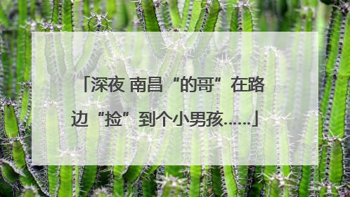 深夜 南昌“的哥”在路边“捡”到个小男孩……