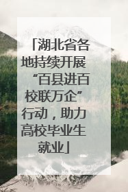 湖北省各地持续开展“百县进百校联万企”行动，助力高校毕业生就业