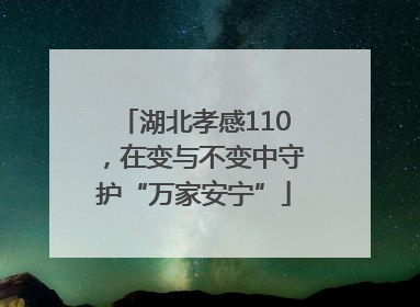 湖北孝感110，在变与不变中守护“万家安宁”