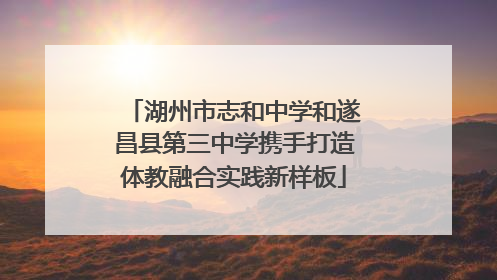 湖州市志和中学和遂昌县第三中学携手打造体教融合实践新样板