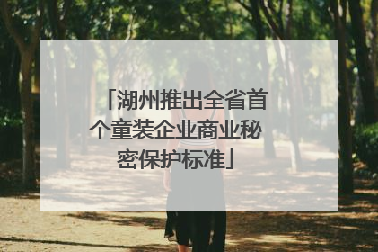 湖州推出全省首个童装企业商业秘密保护标准