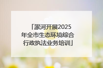 漯河开展2025年全市生态环境综合行政执法业务培训