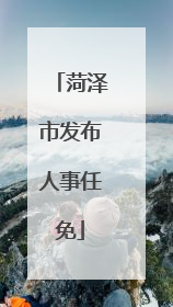 菏泽市发布人事任免