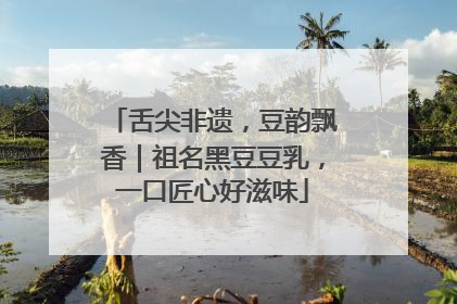 舌尖非遗，豆韵飘香｜祖名黑豆豆乳，一口匠心好滋味