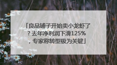 良品铺子开始卖小龙虾了？去年净利润下滑125%，专家称转型极为关键