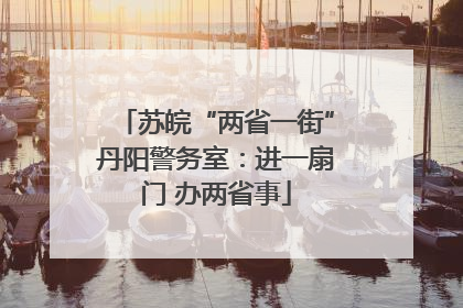苏皖“两省一街”丹阳警务室：进一扇门 办两省事