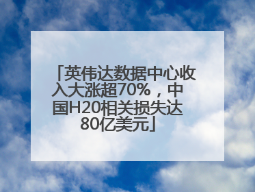 英伟达数据中心收入大涨超70%，中国H20相关损失达80亿美元