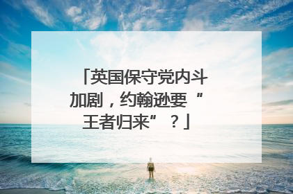 英国保守党内斗加剧，约翰逊要“王者归来”？