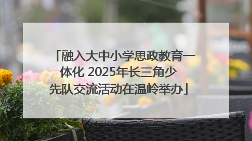 融入大中小学思政教育一体化 2025年长三角少先队交流活动在温岭举办