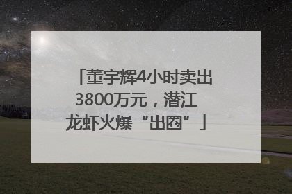 董宇辉4小时卖出3800万元，潜江龙虾火爆“出圈”