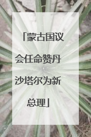 蒙古国议会任命赞丹沙塔尔为新总理