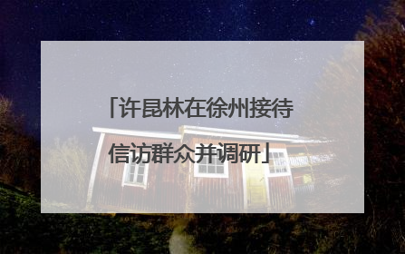 许昆林在徐州接待信访群众并调研