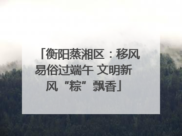 衡阳蒸湘区：移风易俗过端午 文明新风“粽”飘香