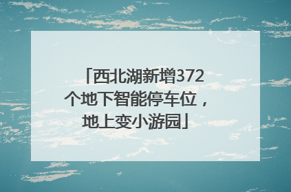 西北湖新增372个地下智能停车位，地上变小游园