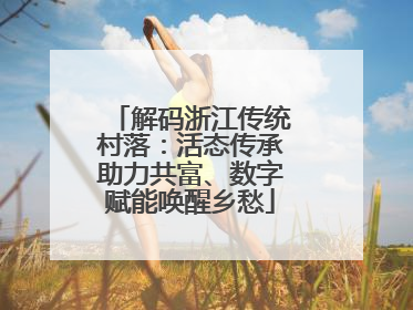 解码浙江传统村落：活态传承助力共富、数字赋能唤醒乡愁