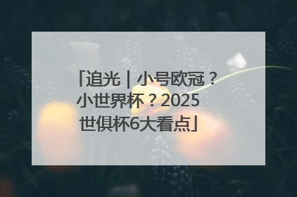 追光｜小号欧冠？小世界杯？2025世俱杯6大看点
