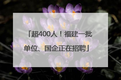 超400人！福建一批单位、国企正在招聘