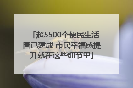 超5500个便民生活圈已建成 市民幸福感提升就在这些细节里