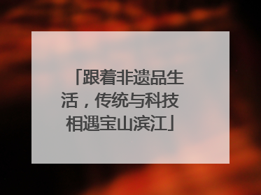 跟着非遗品生活，传统与科技相遇宝山滨江