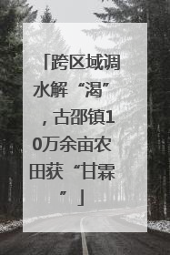 跨区域调水解“渴”，古邵镇10万余亩农田获“甘霖”