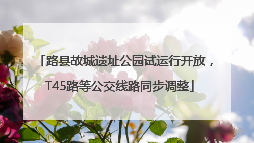 路县故城遗址公园试运行开放，T45路等公交线路同步调整