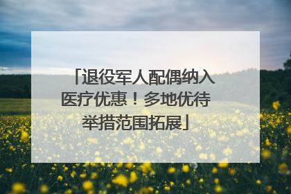 退役军人配偶纳入医疗优惠！多地优待举措范围拓展