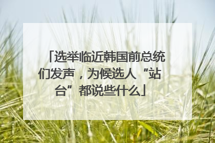 选举临近韩国前总统们发声，为候选人“站台”都说些什么