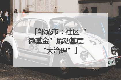 邹城市：社区“微基金”撬动基层“大治理”